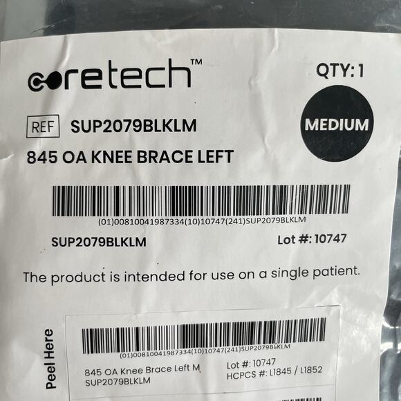 Coretech 845 OA Knee Brace Left Size Medium New! Fast Shipping - Picture 3 of 3